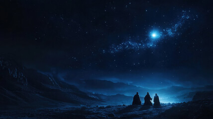 Three wise men and The Star of Bethlehem