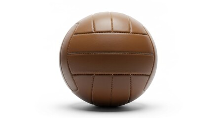 Leather volleyball center-framed against a bright, clean white backdrop