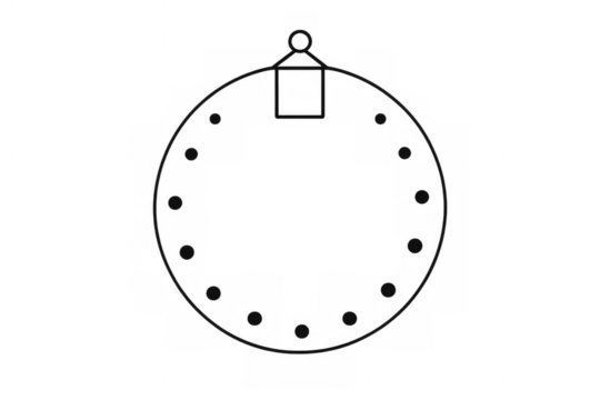 Minimalist clock face illustration representing time, deadlines, and scheduling on transparent background