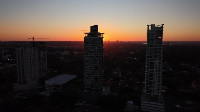 Sunset of Paraguay asuncion city