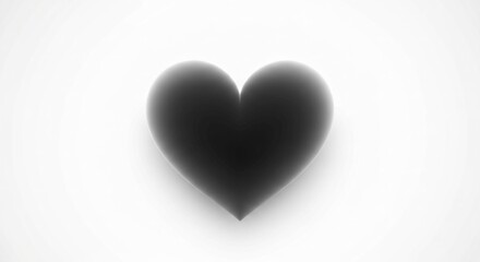 Softly shaded heart shape on a clean white background, centered in the frame