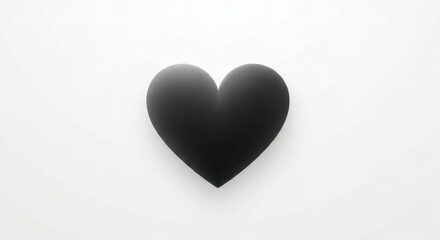 Solid, dark gray heart centered against a white gradient background