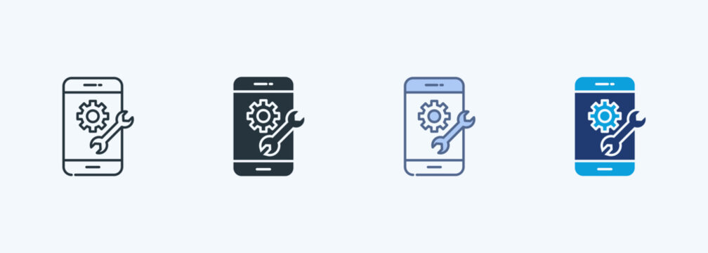 Repair Smartphone Multiple Style Icon Collection