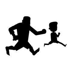 Businessman running silhouette vector illustration for sport and fitness competition