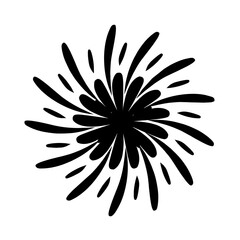 Abstract black and white floral pattern vector illustration with stylized flower petal design