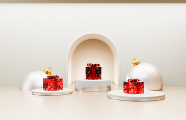 Red and silver Christmas theme