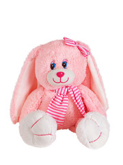children's soft toy made of artificial fur, isolated on a white background