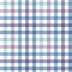 Seamless gingham checkered pattern background in blue and purple pastel tones