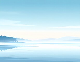 Obraz premium Soft Mist Over Frozen Water