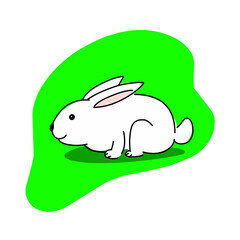 Flat vector illustration of a cute rabbit, simple and clean design perfect for animal, wildlife, Easter, and cartoon-themed graphics