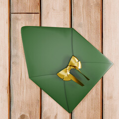 Green gift card with yellow ribbon