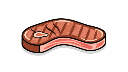 A cartoon illustration of a grilled steak