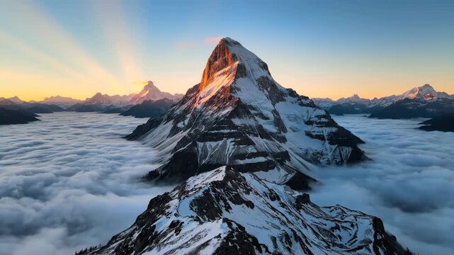 Matterhorn Peak Sunrise Majestic Mountain Landscape Above Clouds