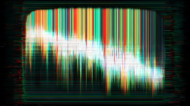 vhs glitch noise background. TV interference. TV screen texture. Signal problems. No signal.  Video rewind texture from a tape cassette. TVI. White noise. Stock Illustration