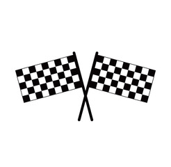 Crossed Checkered Racing Flags Icon Finish Line Motorsport Symbol Vector