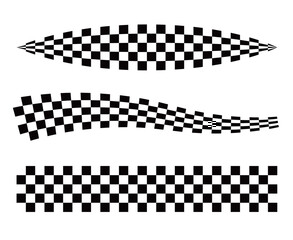Racing Checkered Pattern Set Speed Motion Finish Line Texture Vector