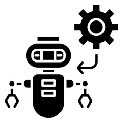 Robot Integration Glyph Icon