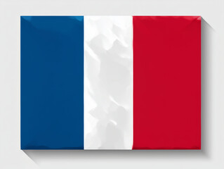 Fototapeta premium French flag flying with watercolor texture on white background