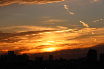 Autumn evening view of Tokyo