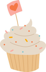 Cupcake with Heart Topper