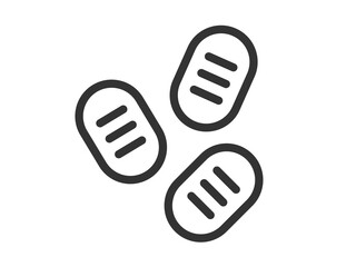 小判のアイコン（線画）のイラスト