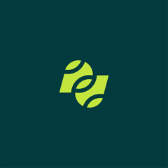 Modern Letter PD and tennis ball or letter PD padel logo concept vector icon