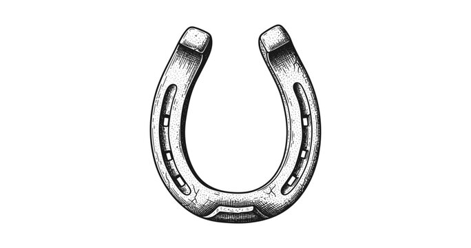 Vintage engraved horseshoe for luck and prosperity decoration