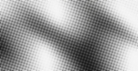 Black and white monochromatic abstract with halftone dot pattern. Perfect for pop art backgrounds, retro comic designs, or dynamic transition effects