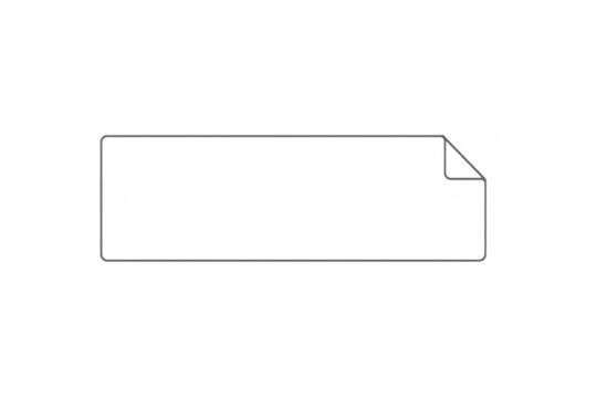 Rectangular transparent sticker or adhesive tape element creating a realistic glass effect with shadows on a transparent background