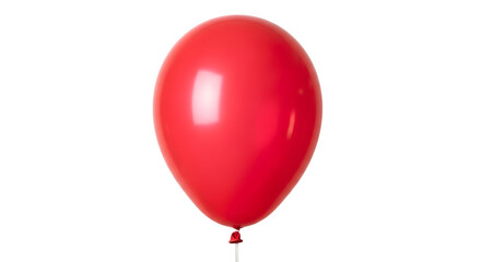 A single bright red balloon floating against a white background.