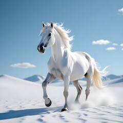 Fototapeta premium white horse in winter