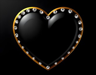 golden heart with diamonds