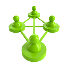 Abstract green people network diagram on black background