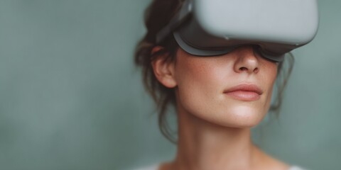 Woman wearing a virtual reality headset