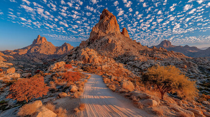 Majestic Rocky Mountain Landscape with Autumn Colors Under Vibra