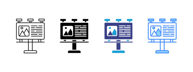 Billboard  Collection icon set multiple style collection