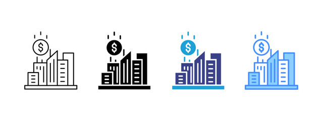 Company  Collection icon set multiple style collection