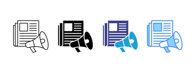 Newspaper  Collection icon set multiple style collection
