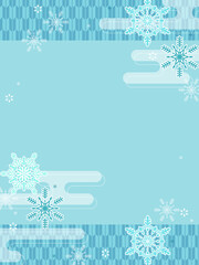 冬の和風柄、雪もようのシンプルで美しいテンプレート素材