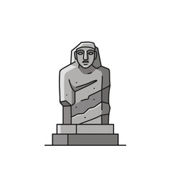 Gray stone bust statue, potentially from ancient egypt, features intricate carvings. Ideal for history books, educational websites, or cultural presentations.