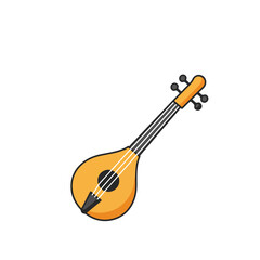 Stringed instrument resembling a lute, ideal for music websites, historical publications, and educational materials on ancient musical instruments.