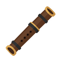 Brown wooden recorder with holes, suitable for music education, school projects, musicrelated articles, or cultural design elements in graphic designs.