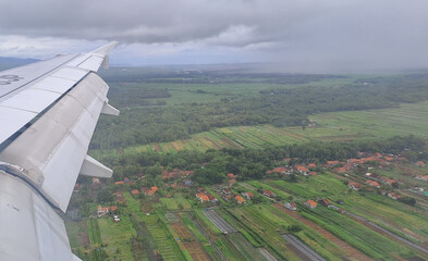 the sky from the plane window	

