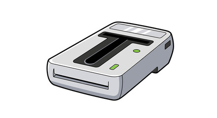 Sleek Card Reader Illustration with Smooth Lines and Minimalist Design