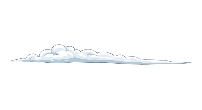 Single horizontal cloud illustration on a crisp white background