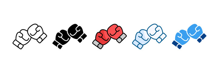 Boxing Glove Icon Set Multiple Style Collection
