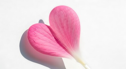 Delicate Pink Petal Heart Shape with Shadow