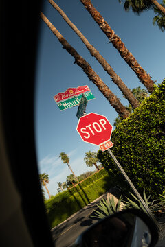 A stop sign in Palm Springs