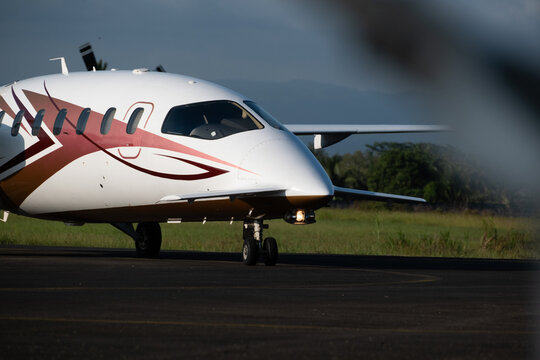 High-Performance Turboprop Aircraft on Taxiway
