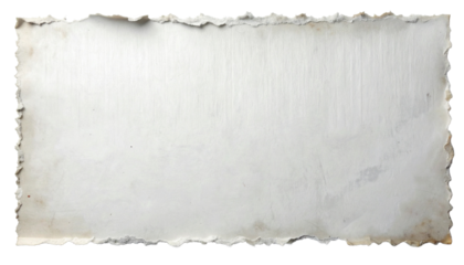 blank torn paper background with space for text, white torn paper sheet with rough edges isolated on transparent background 